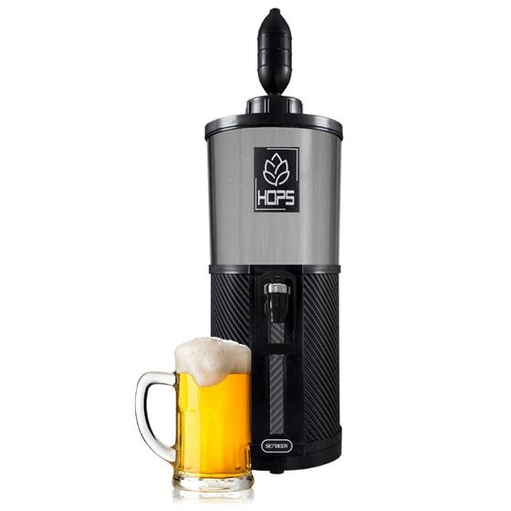 Chopeira De Pressão Portátil 2,8 Litros Cervejeira Refrigerada Gelo Preto Menor preço em Chopeira De Pressão Portátil 2,8 Litros Cervejeira Refrigerada Gelo Preto