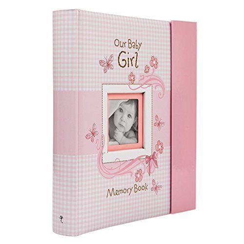 Imagem de Christian Art Gifts Girl Baby Book of Memories Pink Keepsake Photo Album Our Baby Girl Memory Book Baby Book with Bible Verses, The First Year