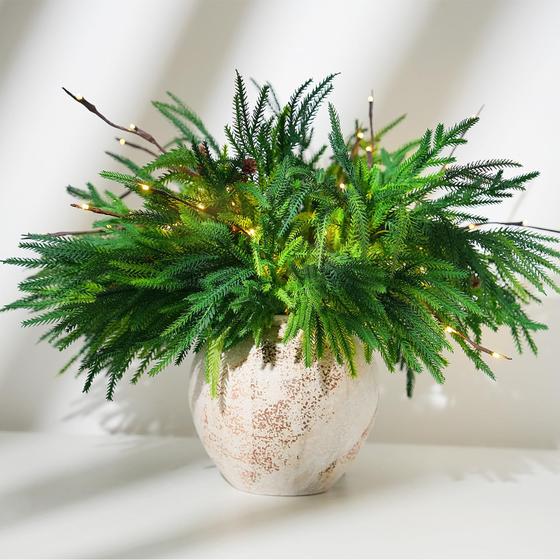 Imagem de Christmas Norfolk Pine Branches Trytuny Artificial 8PCS