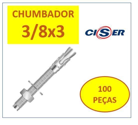 Imagem de Chumbador Pba 3/8 X 3.3/4 C/Porca E Arruela (100Pçs) Ancora