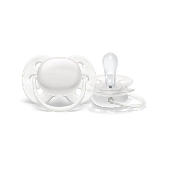 Imagem de Chupeta Avent Silicone Ultra Soft 0-6M T. 1 Branca Scf092/01