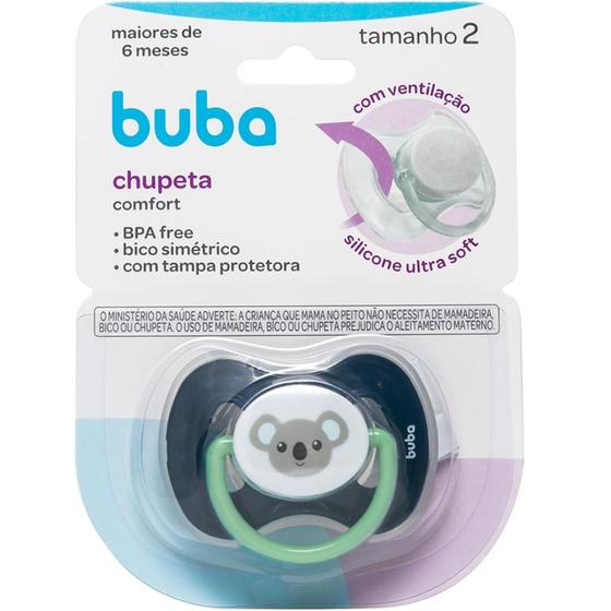 Imagem de Chupeta Buba Comfort Ultra Soft Ventilação Tam 2 Com Tampa Protetora* de Bico Silicone Para Bebê +6 meses