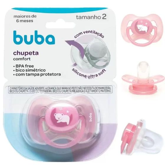 Imagem de Chupeta Comfort Urso Rosa Buba 12668