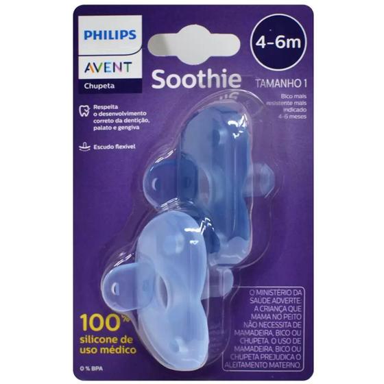 Imagem de Chupeta Dupla Soothie Meninos 4 a 6 Meses Philips Avent