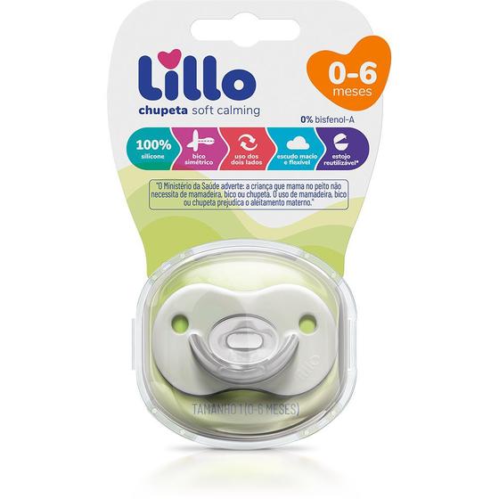 Imagem de Chupeta Lillo Soft Calming 100% Silicone Transparente Menino Menina N1 0-6 Meses Atacado