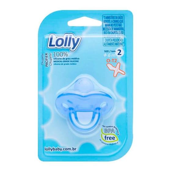 Imagem de Chupeta Lolly Silicone Azul Tamanho 2