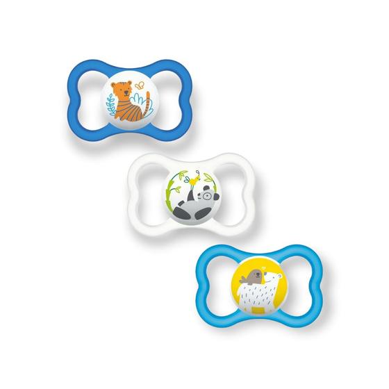 Imagem de Chupeta mam air 6+ meses fase 2 bico silicone embalagem tripla com escudo extra ventilado menino menina