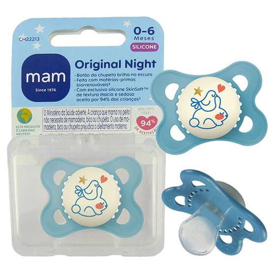 Imagem de Chupeta MAM Original Night 0-6 Meses Brilha No Escuro Menino Menina - Mam