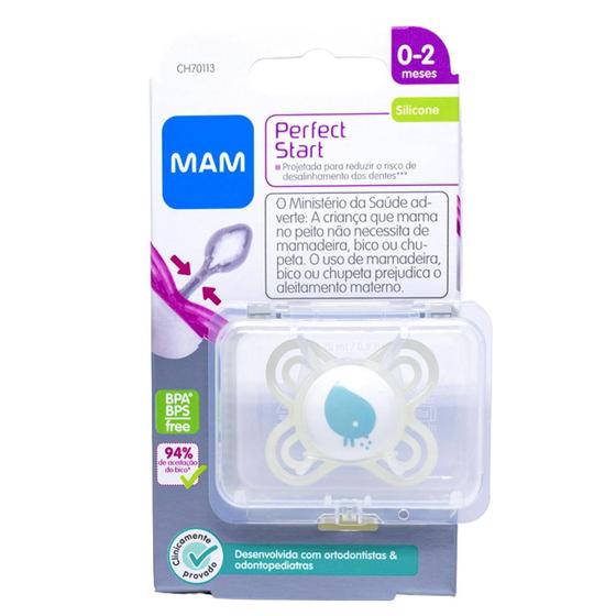 Chupeta Mam Perfect Silicone 0-2m Unitária Com Estojo Neutra para Recem Nascido RN Prematuro Chupeta Pequena Menor preço em Chupeta Mam Perfect Silicone 0-2m Unitária Com Estojo Neutra para Recem Nascido RN Prematuro Chupeta Pequena