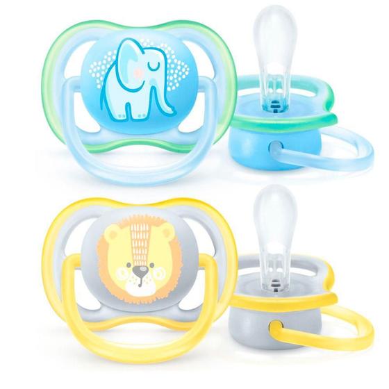 Imagem de Chupeta Philips Avent Ultra Air Dupla Elefante Leão - SCF085