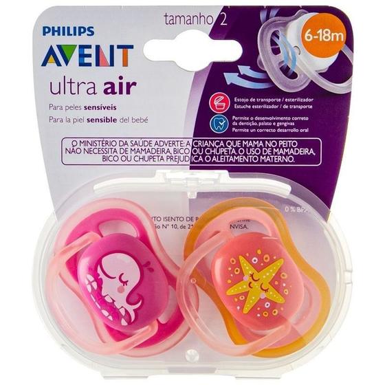 Imagem de Chupeta Phillips Avent Ultra Air Menina Duo 6-18m