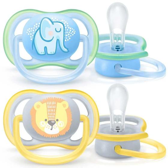 Chupeta Phillips Avent Ultra Air Menino Duo 0-6m - Philips Avent Imagem de Chupeta Phillips Avent Ultra Air Menino Duo 0-6m