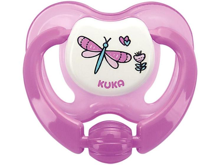 Imagem de Chupeta Silicone Ortodôntico Kuka Lovely  - Libélula Rosa Acima de 6 meses