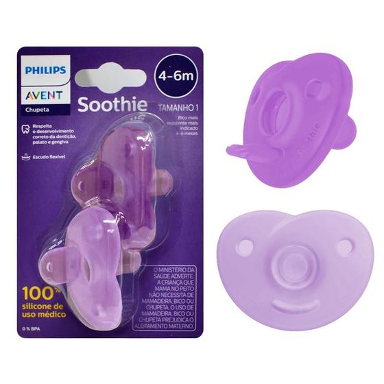 Imagem de Chupeta Soothie Rosa Menina 4-6 Meses Dupla - Philips Avent