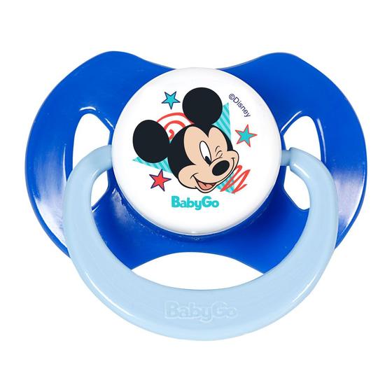Imagem de Chupeta T2 Mickey Azul Menino C/ Capuz e Bico de Silicone Ortodôntico +6 Meses 1 unidade Disney
