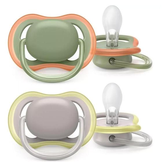 Imagem de Chupeta Ultra Air 6-18M Lisa Verde Cinza C/2 Philips Avent