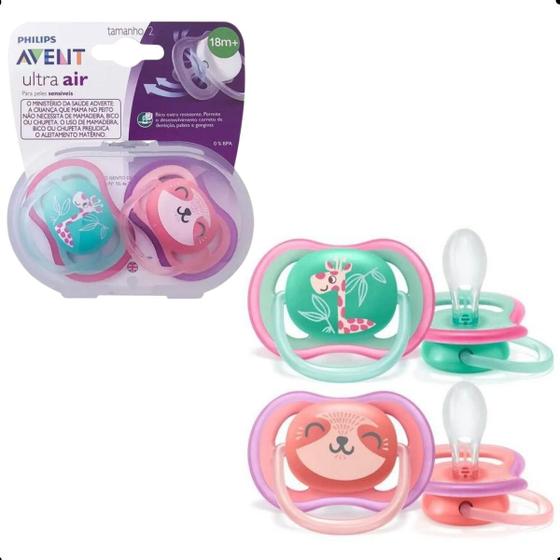 Chupeta ULTRA AIR Dupla 18+ Meses Decorada Menina Philips AVENT SCF349/12 Menor preço em Chupeta ULTRA AIR Dupla 18+ Meses Decorada Menina Philips AVENT SCF349/12