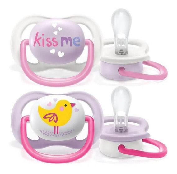 Imagem de Chupeta Ultra Air Happy c/2 Pássaro/Kiss Me 0-6 meses -Avent - Philips Avent