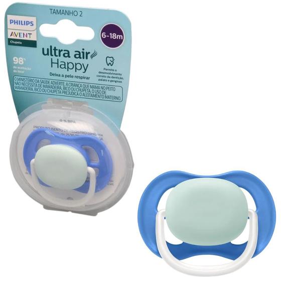 Imagem de Chupeta Ultra Air Lisa Menino Azul 6-18m - Philips Avent