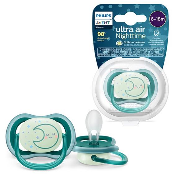 Imagem de Chupeta Ultra Air Night Time Brilha no Escuro 6-18 Meses Menino Menina - Philips Avent