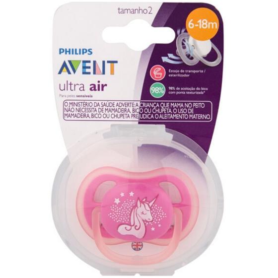 Imagem de Chupeta Ultra Air Unitária Unicórnio 6-18 Meses Menina Philips Avent