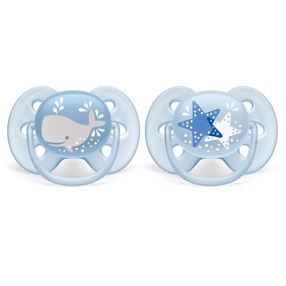 Imagem de Chupeta Ultrasoft 6-18m c/2 Baleia/Estrelas Philips Avent