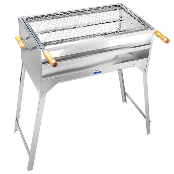 Churrasqueira carvão portátil de Aço Inox 70x40 - MEC G INDUSTRIALL ...