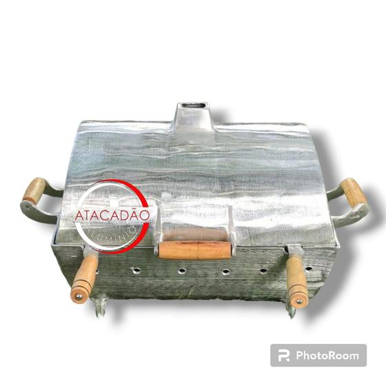 Imagem de Churrasqueira de alumínio polido / linha PREMIUM + TAMANHO GRANDE + envio imediato