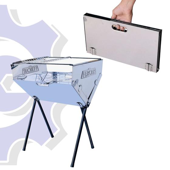 Churrasqueira Dobrável Inox Fercar CHU6 Menor preço em Churrasqueira Dobrável Inox Fercar CHU6