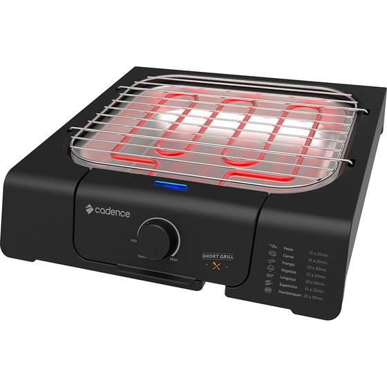 Churrasqueira Elétrica 127v 1200w Short Grill Preto Cadence Grl805 Menor preço em Churrasqueira Elétrica 127v 1200w Short Grill Preto Cadence Grl805