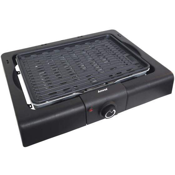 Churrasqueira Elétrica Super Grill Portátil 1700W Antiaderente Assa Grelha Preta Amvox ACH 2000 NEW Menor preço em Churrasqueira Elétrica Super Grill Portátil 1700W Antiaderente Assa Grelha Preta Amvox ACH 2000 NEW
