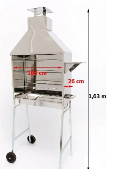 Imagem de Churrasqueira Espetinho Móvel 100Cmcm Inox