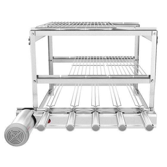 Churrasqueira Gira Grill 3 Níveis Inox 5 Espetos Giratórios + 4 Grelhas Modulares Menor preço em Churrasqueira Gira Grill 3 Níveis Inox 5 Espetos Giratórios + 4 Grelhas Modulares