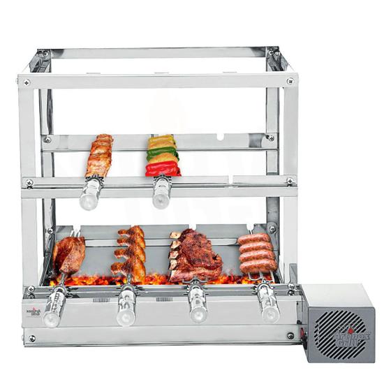 Imagem de Churrasqueira Gira Grill Artinox Grill com 6 Espetos (4+2), 3 Andares e 1 Motor Bivolt do Lado Direito