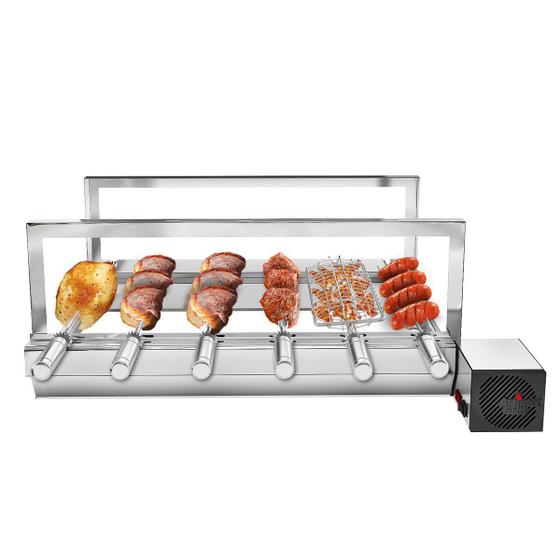 Imagem de Churrasqueira Gira Grill Artinox Grill Robust com 6 Espetos, 2 andares e 1 Motor Bivolt do Lado Direito