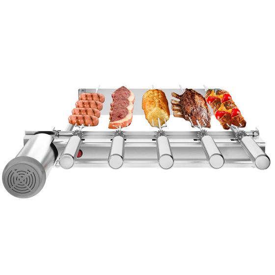 Churrasqueira Gira Grill Baixo 5 Espetos Giratórios p/ Pré-Moldadas Menor preço em Churrasqueira Gira Grill Baixo 5 Espetos Giratórios p/ Pré-Moldadas