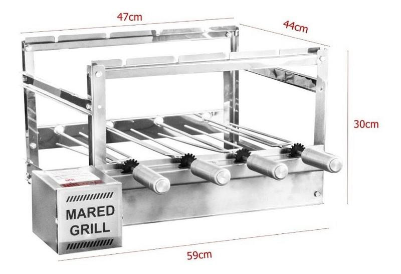 Imagem de Churrasqueira Giratória 4 Espetos Em Inox Mared Grill