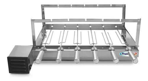 Imagem de Churrasqueira Giratória 6 Espetos Elétrica Rotativa Inox 430 Bivolt Motor WEG
