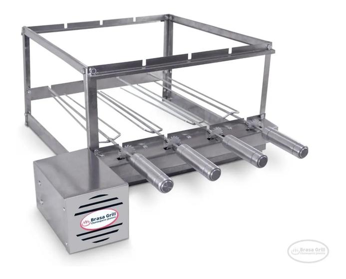 Churrasqueira Giratória Grill Inox 4 Espetos Bivolt Oferta! Menor preço em Churrasqueira Giratória Grill Inox 4 Espetos Bivolt Oferta!