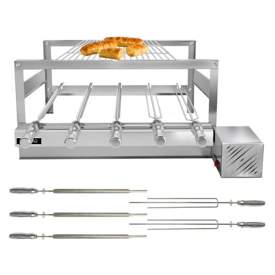 Churrasqueira Giratória Grill Inox Gira Soft Grill 5 Espetos + Grelha Modular Lado Direito Menor preço em Churrasqueira Giratória Grill Inox Gira Soft Grill 5 Espetos + Grelha Modular Lado Direito