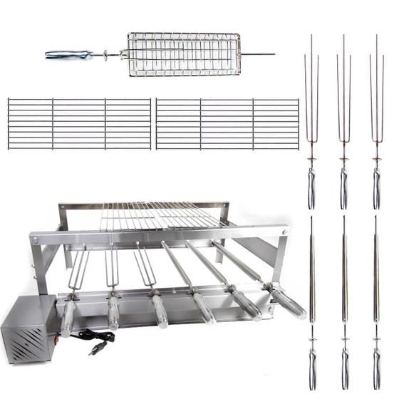 Churrasqueira Giratória Grill Inox Gira Soft Grill 6 Espetos Completa Lado Esquerdo Menor preço em Churrasqueira Giratória Grill Inox Gira Soft Grill 6 Espetos Completa Lado Esquerdo