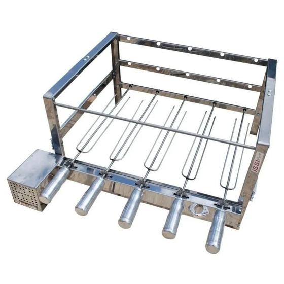 Churrasqueira Grill Giratório 3 Espetos Inox Motor Removível - Issi ...