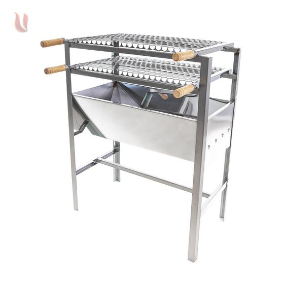 Churrasqueira Inox Móvel Acompanha 2 Grelha Inox Tamanho 50X75X35 Menor preço em Churrasqueira Inox Móvel Acompanha 2 Grelha Inox Tamanho 50X75X35