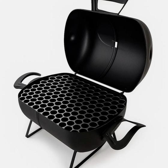 Churrasqueira Móvel Com Tampa Bafinho 45x35x32cm Tambor Mini Preta – HN