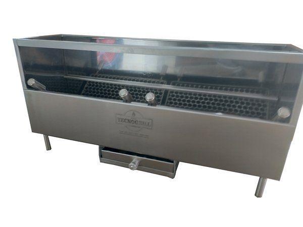 Churrasqueira para Espetinho em Inox Tecnogrill 100x28cm c/ Grelha Menor preço em Churrasqueira para Espetinho em Inox Tecnogrill 100x28cm c/ Grelha