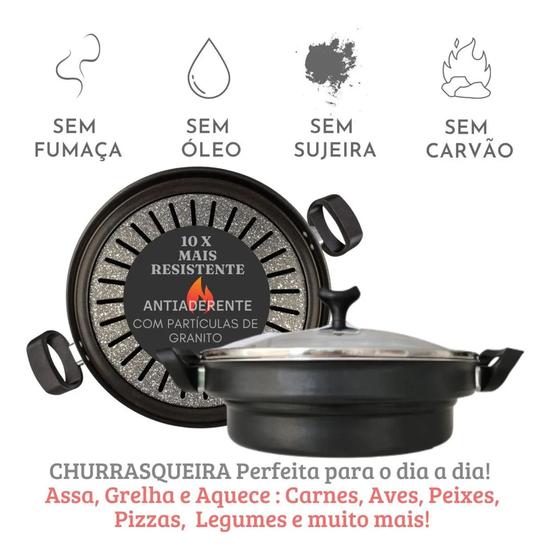Churrasqueira para Fogão Grill Chef - S/Fumaça, S/Óleo, S/Sujeira, Grelha Antiaderente Menor preço em Churrasqueira para Fogão Grill Chef - S/Fumaça, S/Óleo, S/Sujeira, Grelha Antiaderente