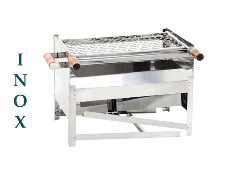 Churrasqueira pé dobrável inox L25 x C50 x A73 Menor preço em Churrasqueira pé dobrável inox L25 x C50 x A73