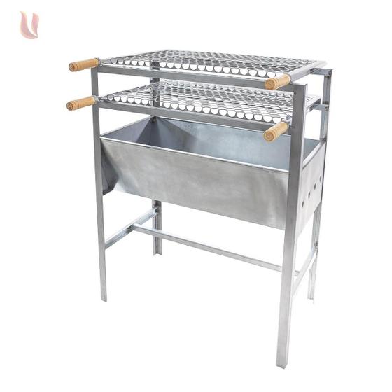 Churrasqueira Portátil Em Aço Galvanizada Com 2 Grelhas Inox Tamanho 60x75x35 G-60 Menor preço em Churrasqueira Portátil Em Aço Galvanizada Com 2 Grelhas Inox Tamanho 60x75x35 G-60