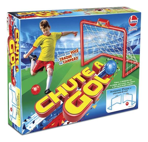 Imagem de Chute a Gol KIT CLUBE DE FUTEBOL INFANTIL Preto Mini Traves Desmontáveis + Bola