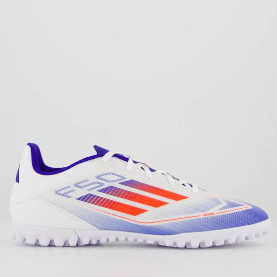 Chuteira Adidas F50 Club TF Society Branca Menor preço em Chuteira Adidas F50 Club TF Society Branca